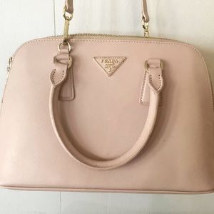 PRADA Promenade Saffiano Leather Satchel Bag Pink